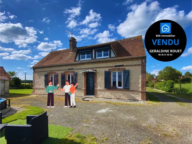 A vendre : Maison type longère de 5 pièces, 115m2 proche de Nonancourt , Châteauneuf-en-Thymerais, BSK Immobilier